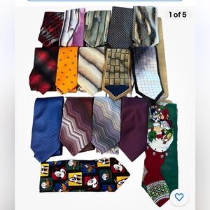 Lot Of 16 Ties, 10 Silk, 4 Polyester, 2 Vintage, Mixed Brands